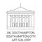 England, Southampton, Southampton City Art Gallery travel landmark vector illustration