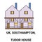 England, Southampton, Tudor House travel landmark vector illustration