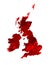 England with spots, colors, red, isolated.