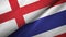 England and Thailand two flags textile cloth, fabric texture