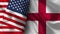 England and United States of America Realistic Flag â€“ Fabric Texture Illustration
