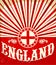 England vintage old poster with english flag colors