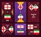 England vs Iran Match. World Football 2022 vertical and square banner set for social media. 2022 Football infographic. Group Stage