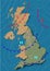 England. Weather map of the England. Meteorological forecast. Editable vector illustration of a generic map showing isobars