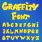 English alphabet in graffiti style