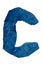 The English alphabet is laid out from letters consisting of jeans clothes of various shade