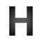 English alphabet letter H, carbon dark texture on white background - Vector