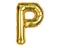 English Alphabet Letters. Letter P. Balloon. Yellow Gold foil helium balloon. Good for party, birthday, greeting card, events