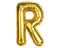 English Alphabet Letters. Letter R. Balloon. Yellow Gold foil helium balloon. Good for party, birthday, greeting card, events