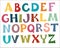 English alphabet multi colors