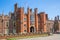 English architecture Tudors time, West Front of Hampton court with entrance gate, locates in West London
