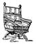 English Arm chair, vintage illustration