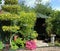 An English back garden with gazebo