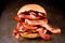 English bacon butty sandwich