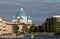 English bridge and Trinity Cathedral in Saint Petersburg