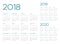 English Calendar 2018-2019-2020 vector