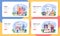 English class web banner or landing page set. Study foreign languages