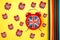 English clock with the colors of the British flag. Time to learn English.