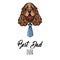 English Cocker Spaniel dad. Fathers day card. Shirt, Necktie. Dad greeting. Cute dog. Vector.