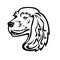 English Cocker Spaniel Head Mascot Black and White