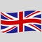 English flag on gray background vector illustration