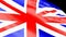 English flag waving on black background - 3D rendering video