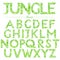 English font in Jungle style swirl