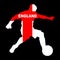 English Footballer Silhouette With England Flag