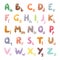 English funny cartoon alphabet vector illustration.