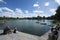 English Garden and Etang pond at the Palace of Fontainebleau, France