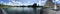 English Garden and Etang pond panorama at the Palace of Fontainebleau, France