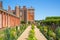 English garden view and the East Front of Hampton court 17th century locates West London