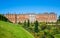 English garden view and the East Front of Hampton court 17th century locates West London