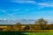 English green meadow on a sunny day, a typical rural landscape o