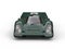 English green vintage race super car - front view