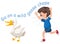 English idiom with picture description for go on a wild goose chase on white background