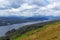 English lake District mountains elevated view Windermere Lake District Cumbria England UK in summer