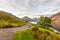 English Lake District mountains in summer. The view on the Red Pike over the Mosedale Valley towards Yewbarrow, Great Gable, Kirk