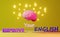 English learning foreign language fluency improvement study Human brain yellow background 3d rendering. Memory Education