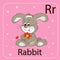 The English letter R and a rabbit