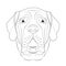 English Mastiff dog easy coloring cartoon vector illustration. Isolated on white background