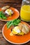 English muffin with bacon, egg benedict