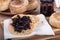 English Muffin Spread With Blueberry Preserves