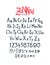 English, original display font. Vector. Author`s alphabet. A complete set of signs, numbers, capital and lowercase Latin letters.