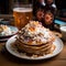 English Pale Ale Inspired Pancakes With Cream, Caramel, And Fruit