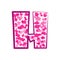 English pink letter H on a white background. Vector