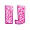 English pink letter I, J on a white background. Vector