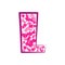 English pink letter L on a white background. Vector