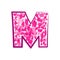 English pink letter M on a white background. Vector