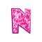 English pink letter N on a white background. Vector